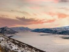 Sunrise at Horsetooth Reservoir and Fort Collins, Colorado, USA